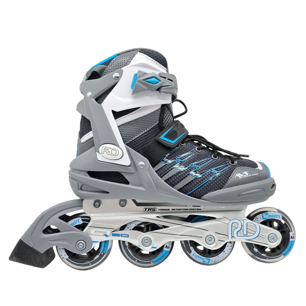 Roller Derby Aerio Q-60 Inline Skates Women's Size 8 Gray White Blue ABEC-7